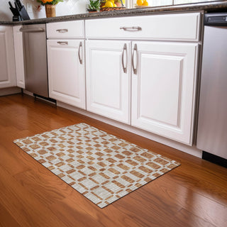Piper Looms Mayfield Squares AMF871 Terracotta Machine Washable Area Rug Scatter Lifestyle Image Feature