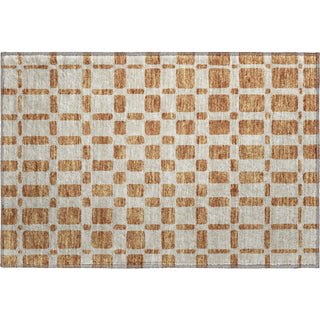 Piper Looms Mayfield Squares AMF871 Terracotta Machine Washable Area Rug Scatter Main Image