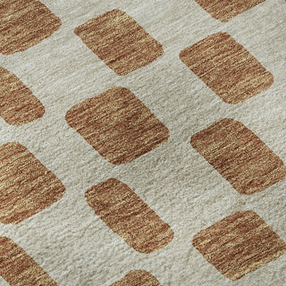 Piper Looms Mayfield Squares AMF871 Terracotta Machine Washable Area Rug Swatch Image