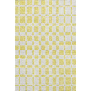 Piper Looms Mayfield Squares AMF871 Yellow Machine Washable Area Rug main image