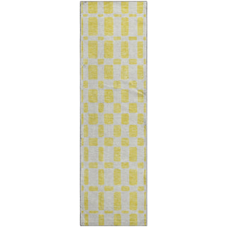 Piper Looms Mayfield Squares AMF871 Yellow Machine Washable Area Rug Runner Main Image
