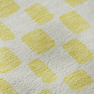 Piper Looms Mayfield Squares AMF871 Yellow Machine Washable Area Rug Swatch Image