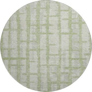 Piper Looms Mayfield Stripes AMF872 Aloe Machine Washable Area Rug Round Main Image
