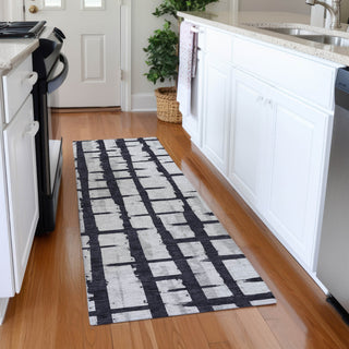 Piper Looms Mayfield Stripes AMF872 Black Machine Washable Area Rug Runner Lifestyle Image Feature
