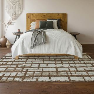 Piper Looms Mayfield Stripes AMF872 Chocolate Machine Washable Area Rug Lifestyle Image Feature