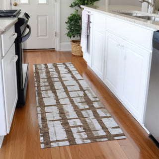 Piper Looms Mayfield Stripes AMF872 Chocolate Machine Washable Area Rug Runner Lifestyle Image Feature