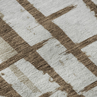 Piper Looms Mayfield Stripes AMF872 Chocolate Machine Washable Area Rug Swatch Image