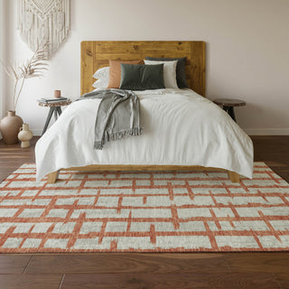 Piper Looms Mayfield Stripes AMF872 Coral Machine Washable Area Rug Lifestyle Image Feature