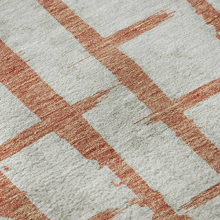 Piper Looms Mayfield Stripes AMF872 Coral Machine Washable Area Rug Swatch Image