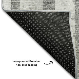 Piper Looms Mayfield Stripes AMF872 Gray Machine Washable Area Rug Backing Image