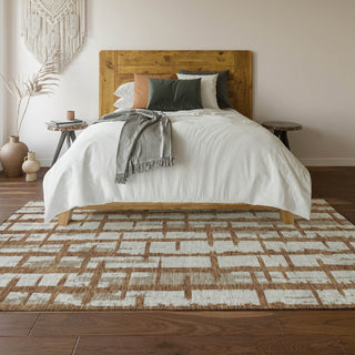Piper Looms Mayfield Stripes AMF872 Paprika Machine Washable Area Rug Lifestyle Image Feature