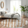 Piper Looms Mayfield Stripes AMF872 Paprika Machine Washable Area Rug Round Lifestyle Image Feature