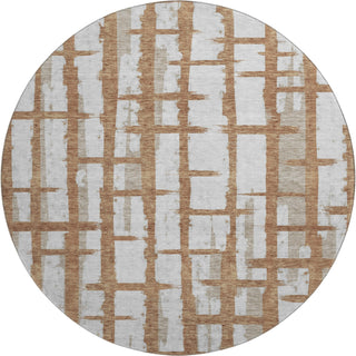 Piper Looms Mayfield Stripes AMF872 Paprika Machine Washable Area Rug Round Main Image