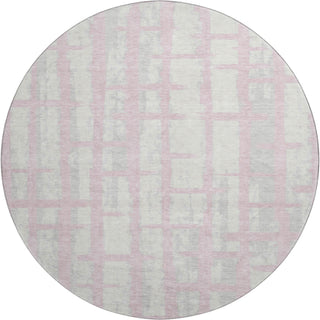 Piper Looms Mayfield Stripes AMF872 Pink Machine Washable Area Rug Round Main Image