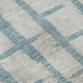 Piper Looms Mayfield Stripes AMF872 Sky Machine Washable Area Rug Swatch Image