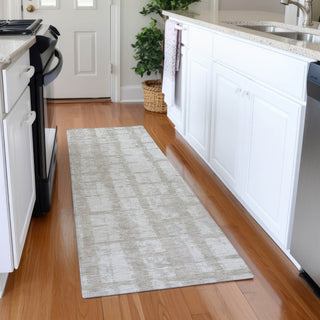 Piper Looms Mayfield Stripes AMF872 Taupe Machine Washable Area Rug Runner Lifestyle Image Feature