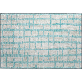 Piper Looms Mayfield Stripes AMF872 Teal Machine Washable Area Rug Scatter Main Image