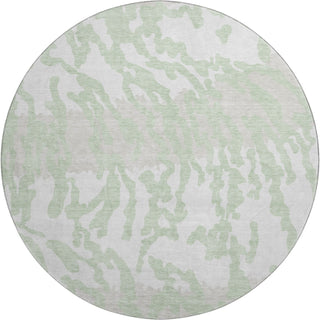 Piper Looms Mayfield Animal Print AMF873 Aloe Machine Washable Area Rug Round Main Image