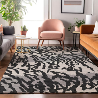 Piper Looms Mayfield Animal Print AMF873 Black Machine Washable Area Rug Lifestyle Image Feature