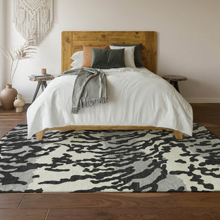 Piper Looms Mayfield Animal Print AMF873 Black Machine Washable Area Rug Lifestyle Image Feature