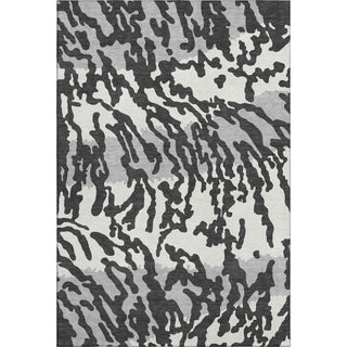 Piper Looms Mayfield Animal Print AMF873 Black Machine Washable Area Rug main image