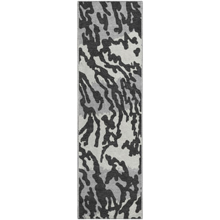Piper Looms Mayfield Animal Print AMF873 Black Machine Washable Area Rug Runner Main Image