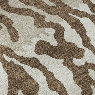 Piper Looms Mayfield Animal Print AMF873 Chocolate Machine Washable Area Rug Swatch Image