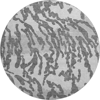 Piper Looms Mayfield Animal Print AMF873 Gray Machine Washable Area Rug Round Main Image