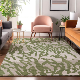 Piper Looms Mayfield Animal Print AMF873 Green Machine Washable Area Rug Lifestyle Image Feature