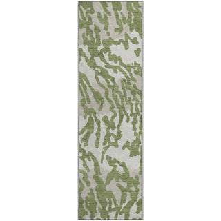 Piper Looms Mayfield Animal Print AMF873 Green Machine Washable Area Rug Runner Main Image