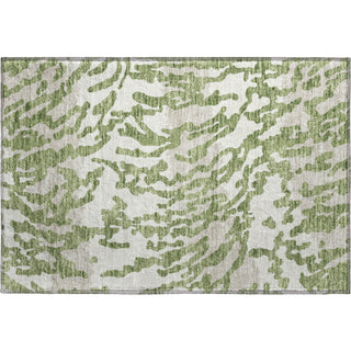 Piper Looms Mayfield Animal Print AMF873 Green Machine Washable Area Rug Scatter Main Image