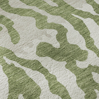 Piper Looms Mayfield Animal Print AMF873 Green Machine Washable Area Rug Swatch Image