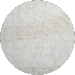 Piper Looms Mayfield Animal Print AMF873 Ivory Machine Washable Area Rug Round Main Image