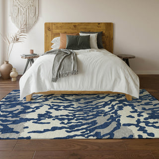 Piper Looms Mayfield Animal Print AMF873 Navy Machine Washable Area Rug Lifestyle Image Feature