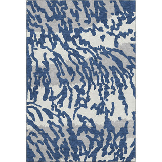 Piper Looms Mayfield Animal Print AMF873 Navy Machine Washable Area Rug main image
