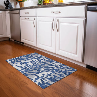 Piper Looms Mayfield Animal Print AMF873 Navy Machine Washable Area Rug Scatter Lifestyle Image Feature