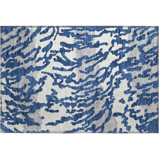 Piper Looms Mayfield Animal Print AMF873 Navy Machine Washable Area Rug Scatter Main Image