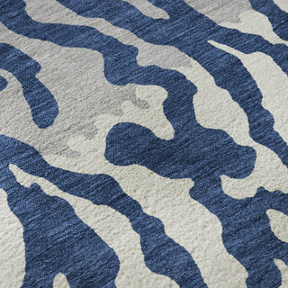 Piper Looms Mayfield Animal Print AMF873 Navy Machine Washable Area Rug Swatch Image