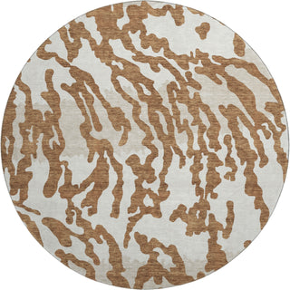 Piper Looms Mayfield Animal Print AMF873 Paprika Machine Washable Area Rug Round Main Image