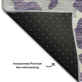 Piper Looms Mayfield Animal Print AMF873 Purple Machine Washable Area Rug Backing Image