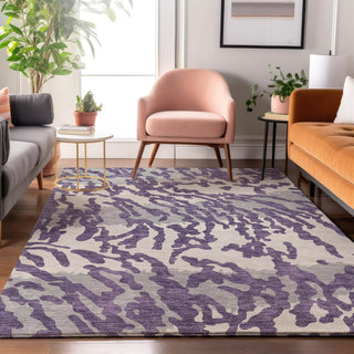 Piper Looms Mayfield Animal Print AMF873 Purple Machine Washable Area Rug Lifestyle Image Feature