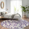Piper Looms Mayfield Animal Print AMF873 Purple Machine Washable Area Rug Round Lifestyle Image Feature