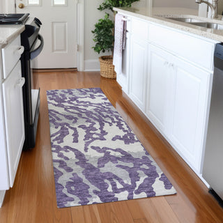 Piper Looms Mayfield Animal Print AMF873 Purple Machine Washable Area Rug Runner Lifestyle Image Feature