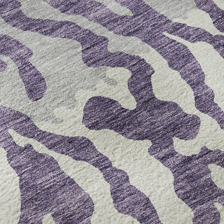 Piper Looms Mayfield Animal Print AMF873 Purple Machine Washable Area Rug Swatch Image