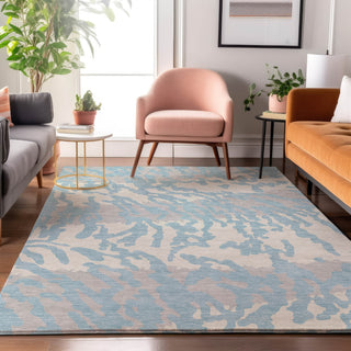 Piper Looms Mayfield Animal Print AMF873 Sky Machine Washable Area Rug Lifestyle Image Feature