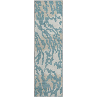 Piper Looms Mayfield Animal Print AMF873 Teal Machine Washable Area Rug Runner Main Image