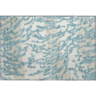 Piper Looms Mayfield Animal Print AMF873 Teal Machine Washable Area Rug Scatter Main Image