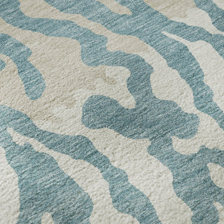 Piper Looms Mayfield Animal Print AMF873 Teal Machine Washable Area Rug Swatch Image