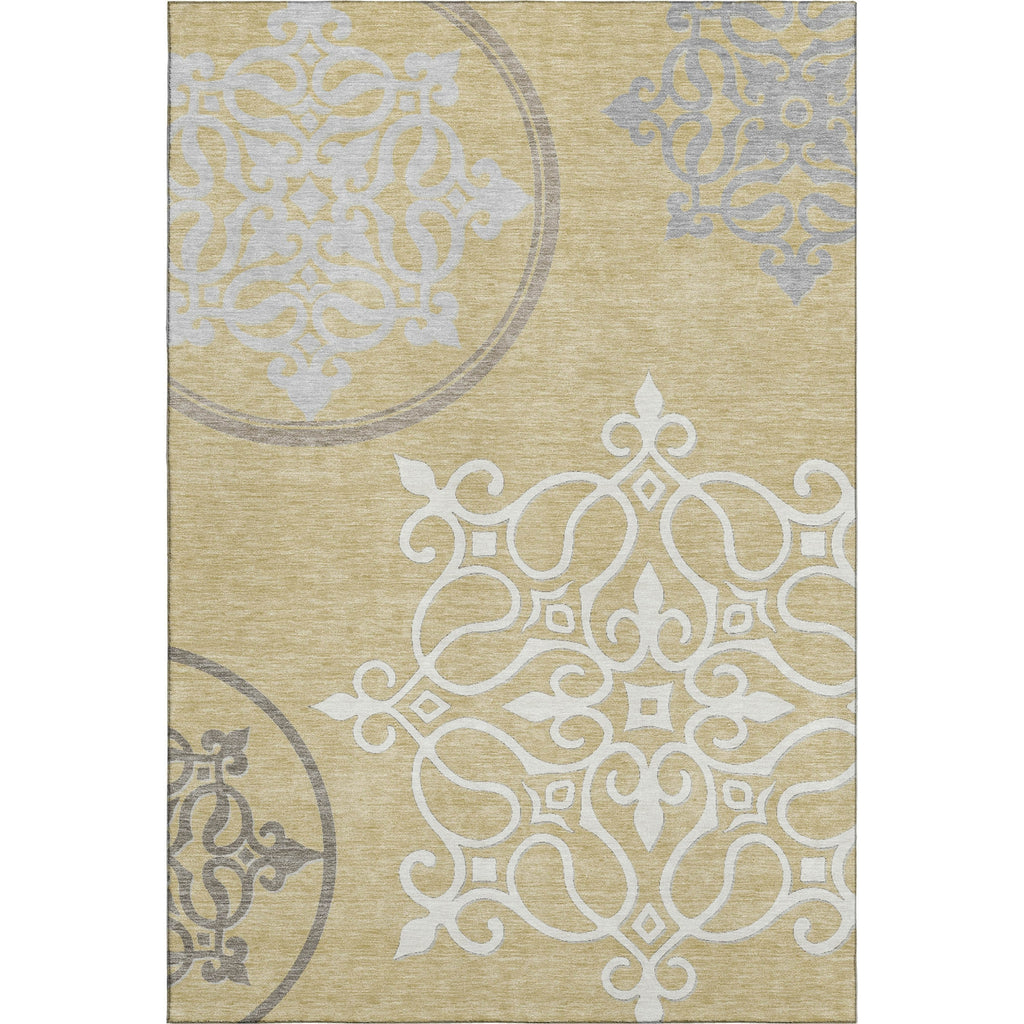 Piper Looms Mayfield Scrolls AMF874 Gold Machine Washable Area Rug main image