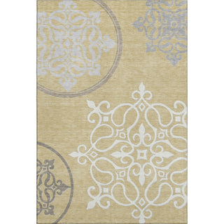 Piper Looms Mayfield Scrolls AMF874 Gold Machine Washable Area Rug main image